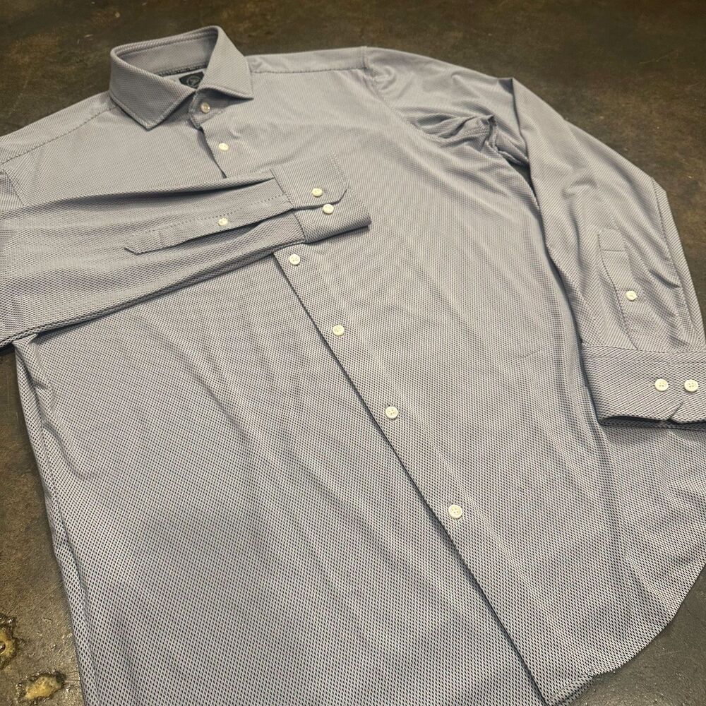 Hugo Boss Dress Shirt Mens Medium Regular Fit Performance Button Up Gray
